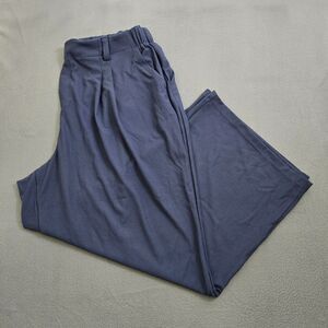 Halara Flex Women 1X Dark Blue High Waisted Wide Leg Waffle Work Plus Size Pants